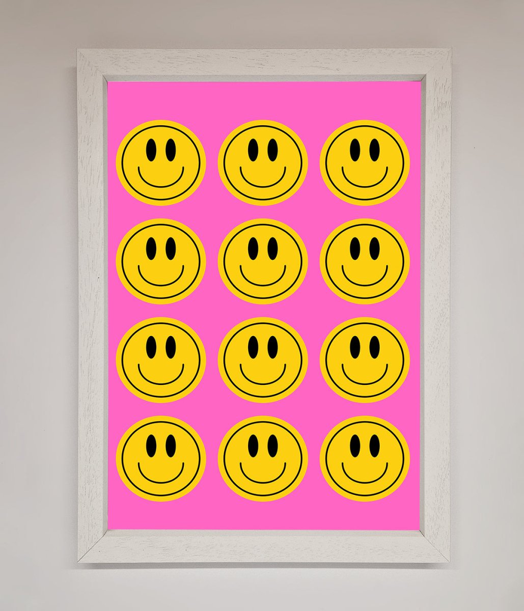 Acid Smile Faces Framed Poster