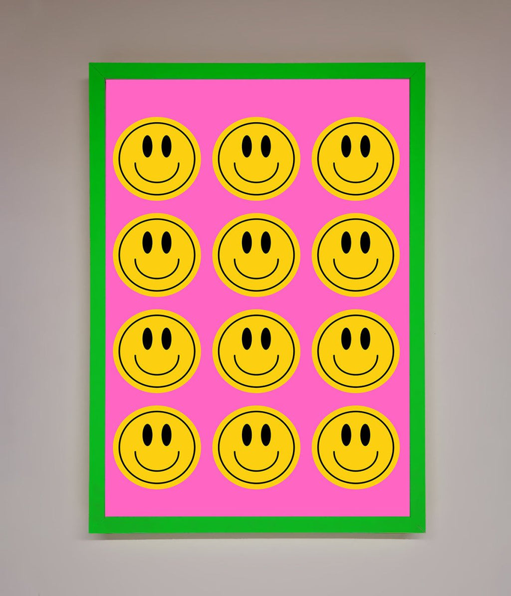 Acid Smile Faces Framed Poster