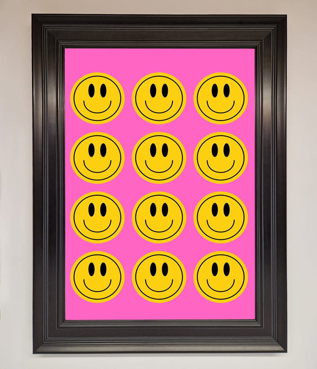 Acid Smile Faces Framed Poster