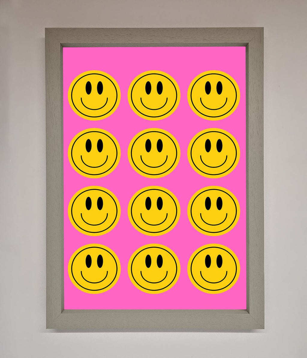 Acid Smile Faces Framed Poster