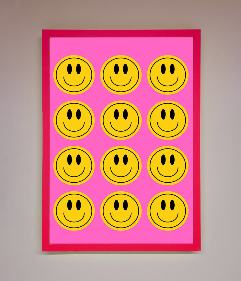 Acid Smile Faces Framed Poster