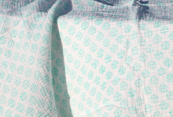 Woo Woo Muslin Swaddle - Sea Blue