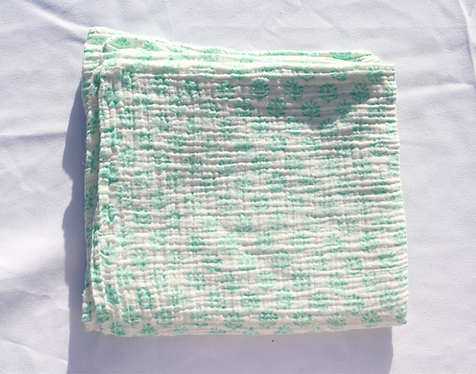 Woo Woo Muslin Swaddle - Sea Blue