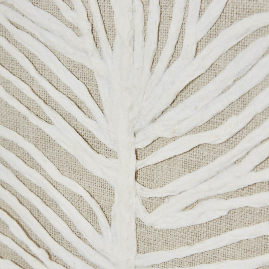 White feather art in earthy brown beaded frame, 80cm wall decor for coastal or bohemian interiors by Sostter at brixbailey.com