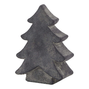 Minimalist grey ceramic winter tree decor, 17cm tall, modern holiday accent for shelves or mantels by Sostter at brixbailey.com