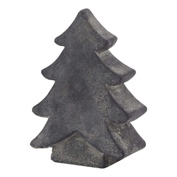 Minimalist grey ceramic winter tree decor, 17cm tall, modern holiday accent for shelves or mantels by Hill Interiors at brixbailey.com