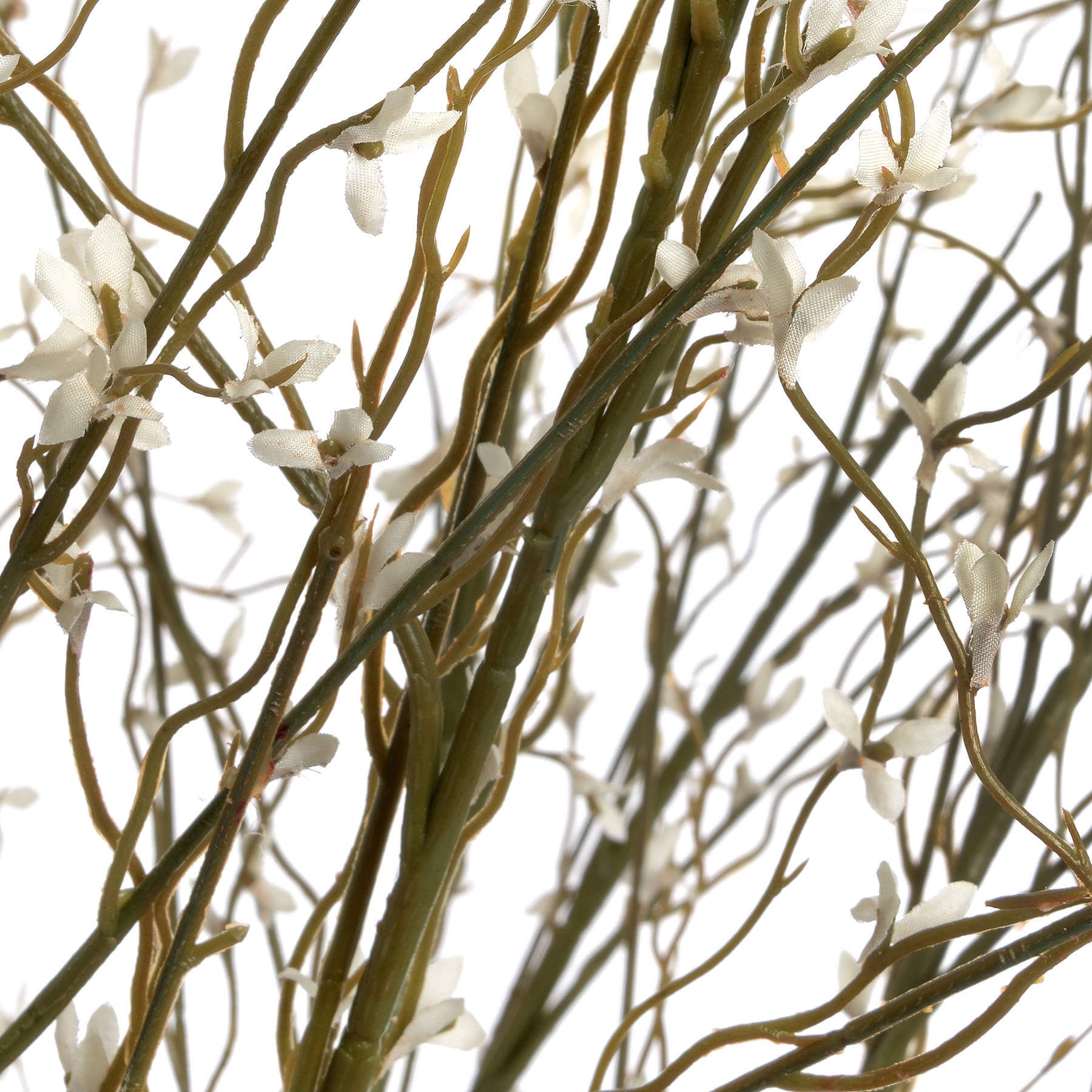White willow spray with lifelike catkins, 112cm tall, pure white plastic stems for elegant winter home decor by Sostter at brixbailey.com