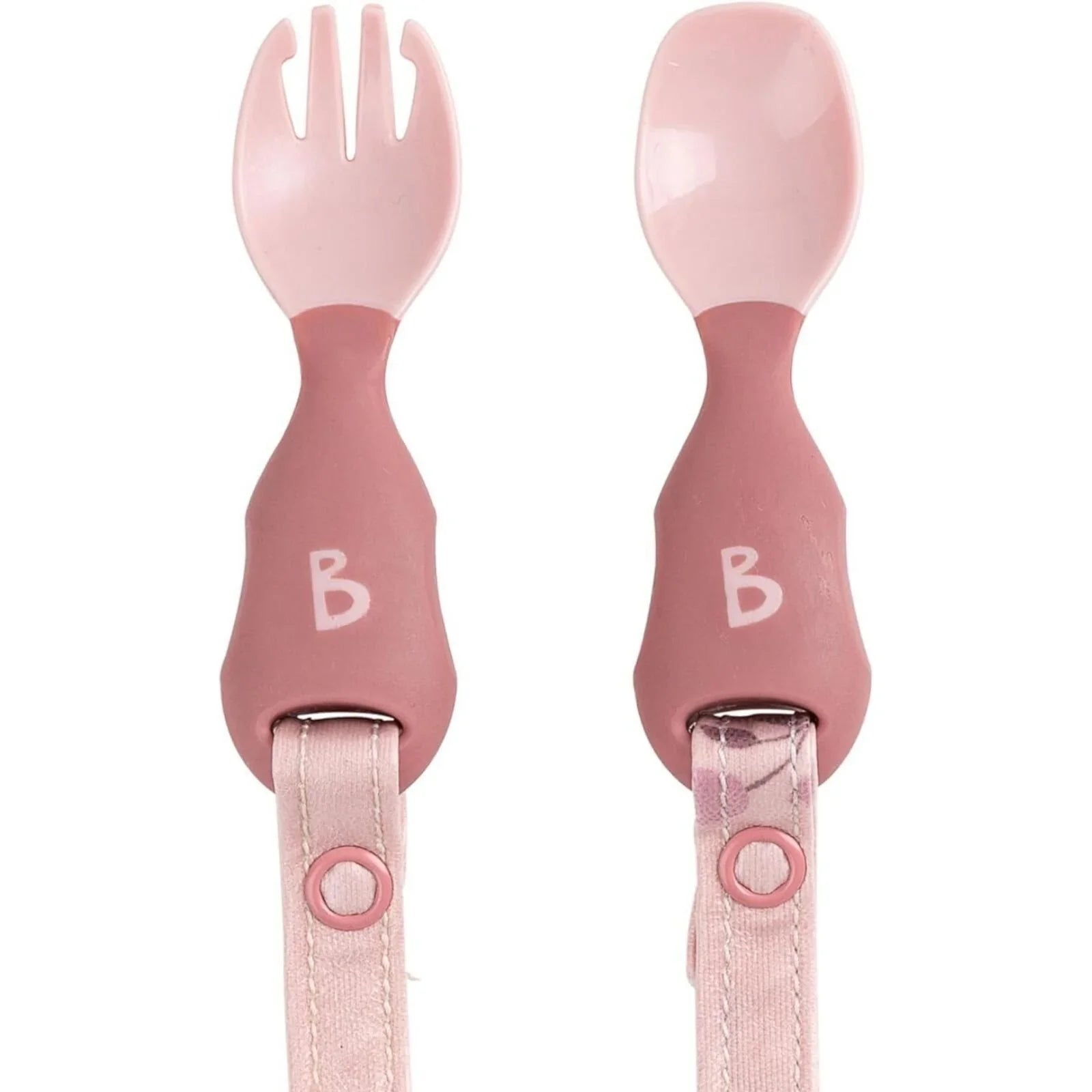 Attachable Weaning Cutlery Set 6 months Plus Pack of 2 Blush