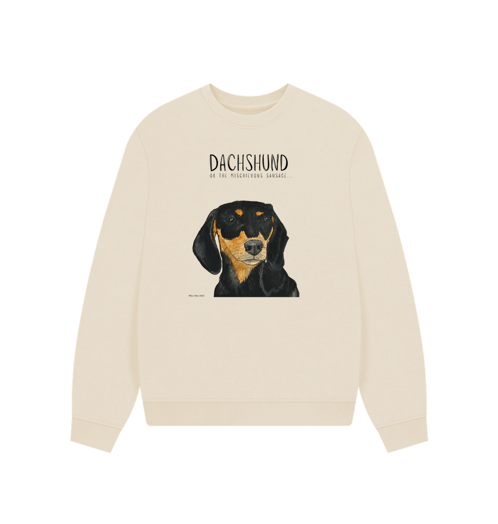 Comfy, Cozy, & Cute: The Black & Tan Dachshund Oversized Sweatshirt"