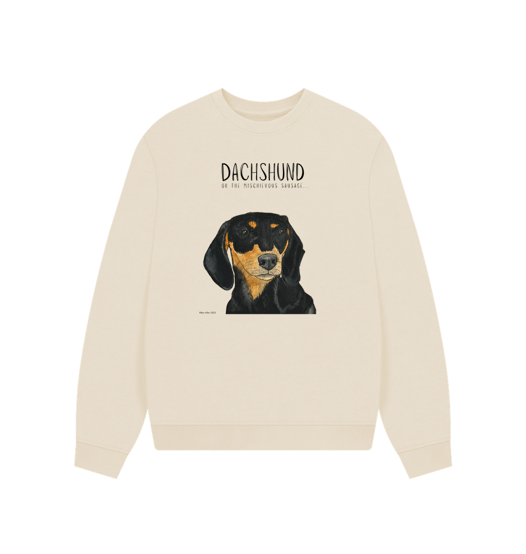 Comfy, Cozy, & Cute: The Black & Tan Dachshund Oversized Sweatshirt"