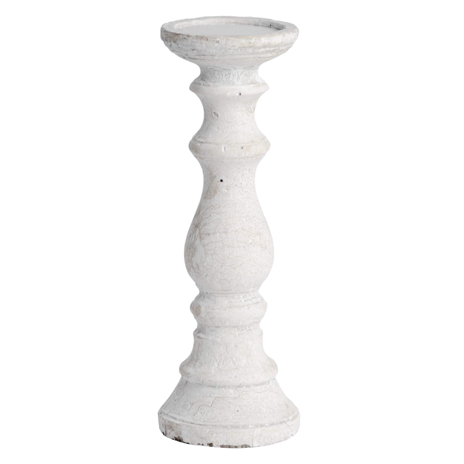Handcrafted cream stone candle holder with organic texture, perfect for modern or traditional home decor. by Sostter at brixbailey.com