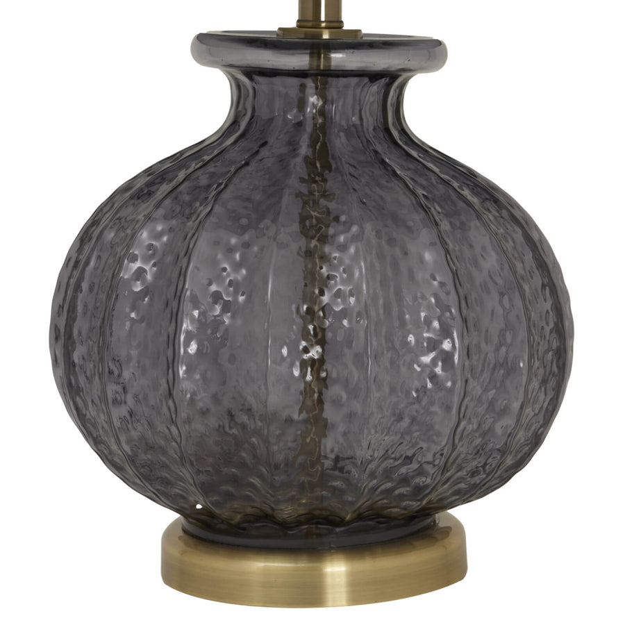 Luxton table lamp with hand-carved fluted glass base and black velvet shade, modern elegant lighting  

**  

- **Keywords included:** Luxton table lamp, fluted glass base, black velvet shade, modern lighting  
- **Clear description:** Visually describes the lamp's key features (glass base, velvet shade)  
- **SEO & accessibility optimized:** Concise, avoids redundancy, includes product type and materials by Sostter at brixbailey.com