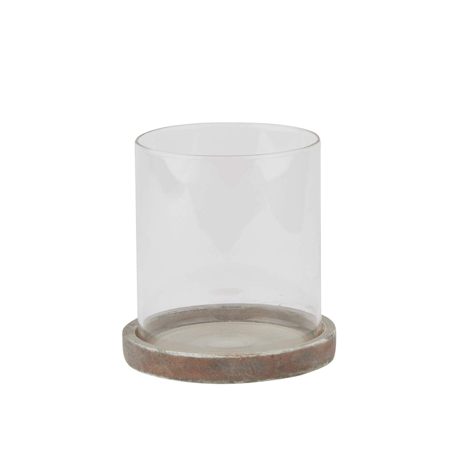 Handcrafted brown ceramic hurricane lantern with rustic charm, perfect for cozy indoor or outdoor mood lighting. by Sostter at brixbailey.com