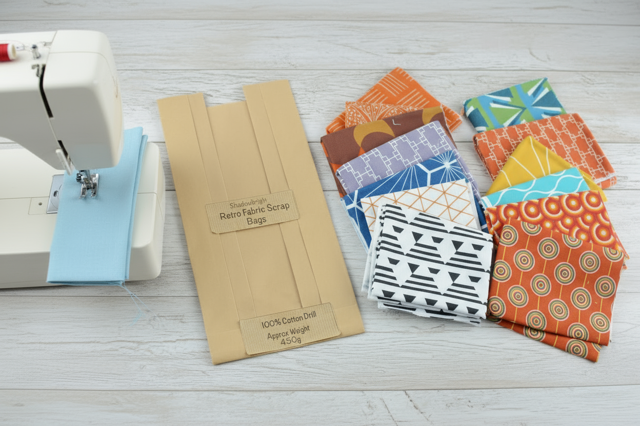 Shadowbright Fabric Scrap Bags – 450g Retro Cotton Drill Offcuts