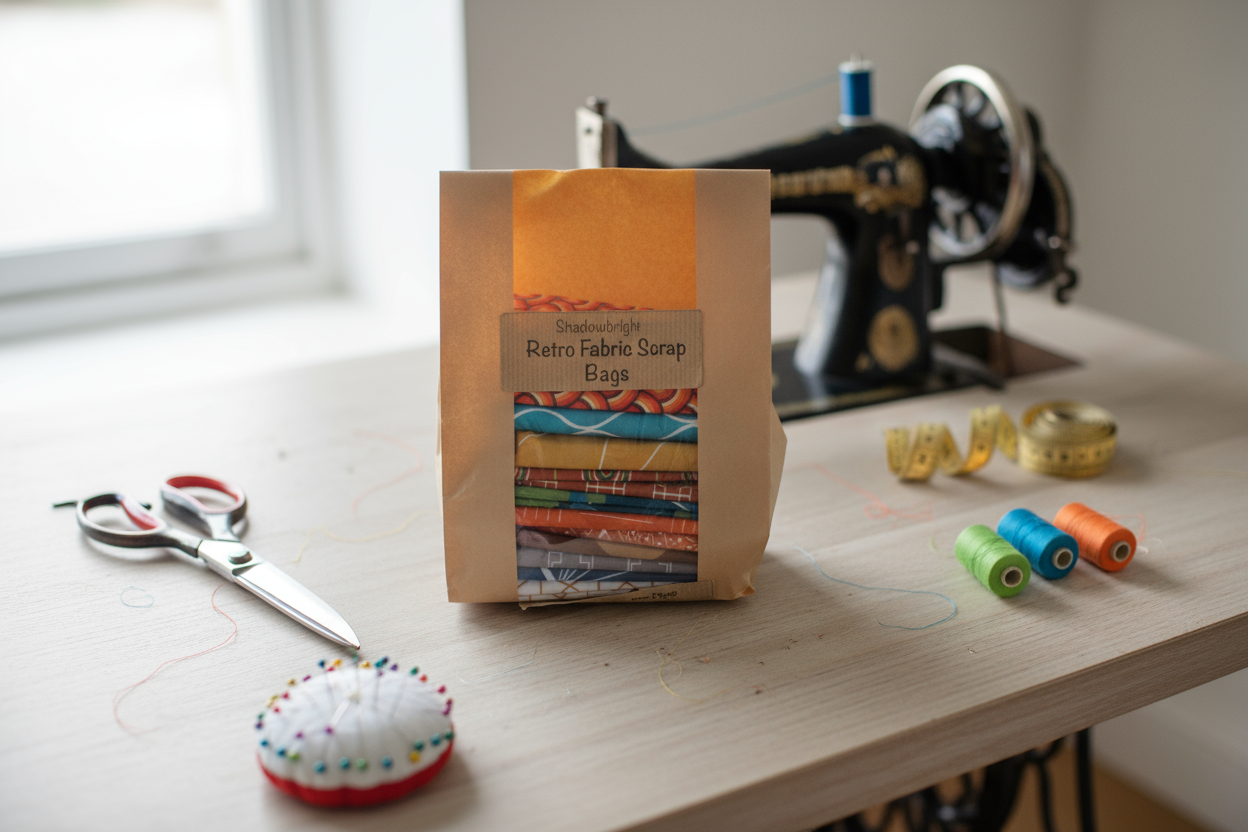 Shadowbright Fabric Scrap Bags – 450g Retro Cotton Drill Offcuts