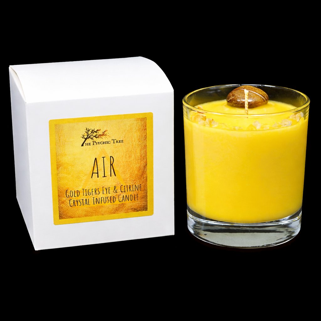 Crystal Infused Scented Candle with Gold Tiger's Eye and Citrine