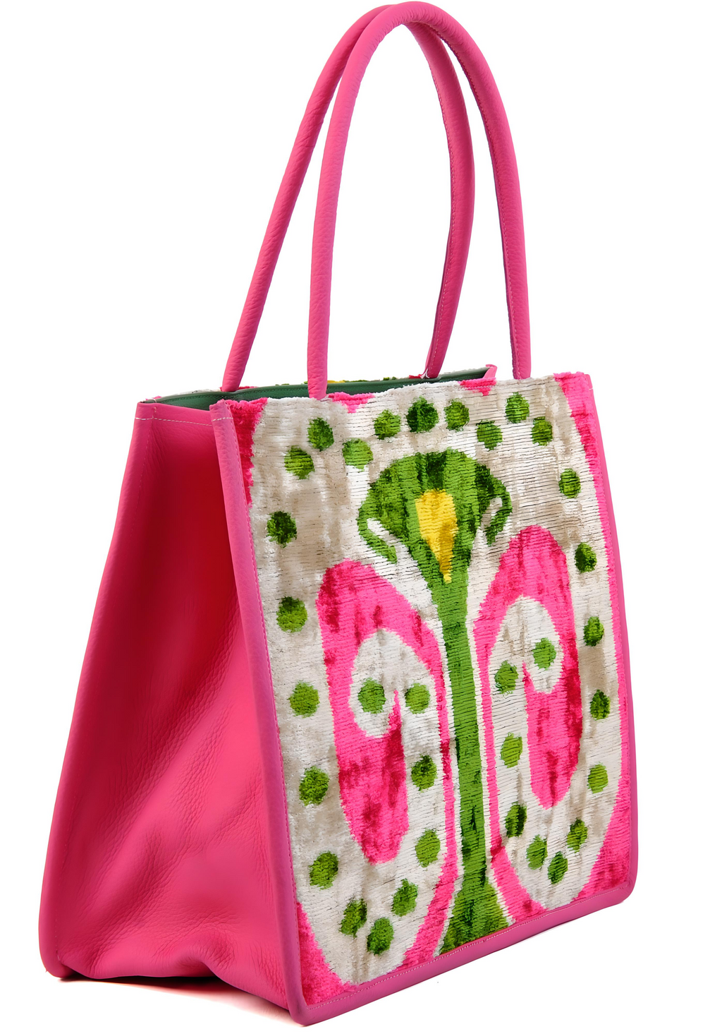 Luxurious Aishling Silk & Leather Tote – Spacious & Elegant by Jkel at www.brixbailey.com