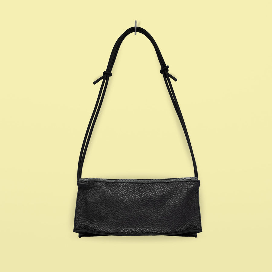 Handmade Leather Bum Bag - Black and Black