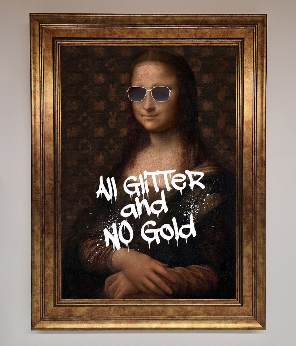 All Glitter No Gold Mona Lisa Framed Print