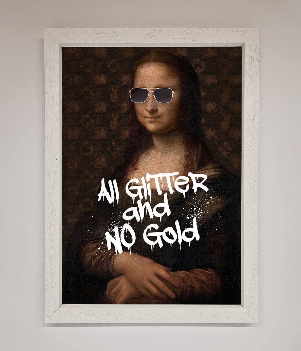 All Glitter No Gold Mona Lisa Framed Print