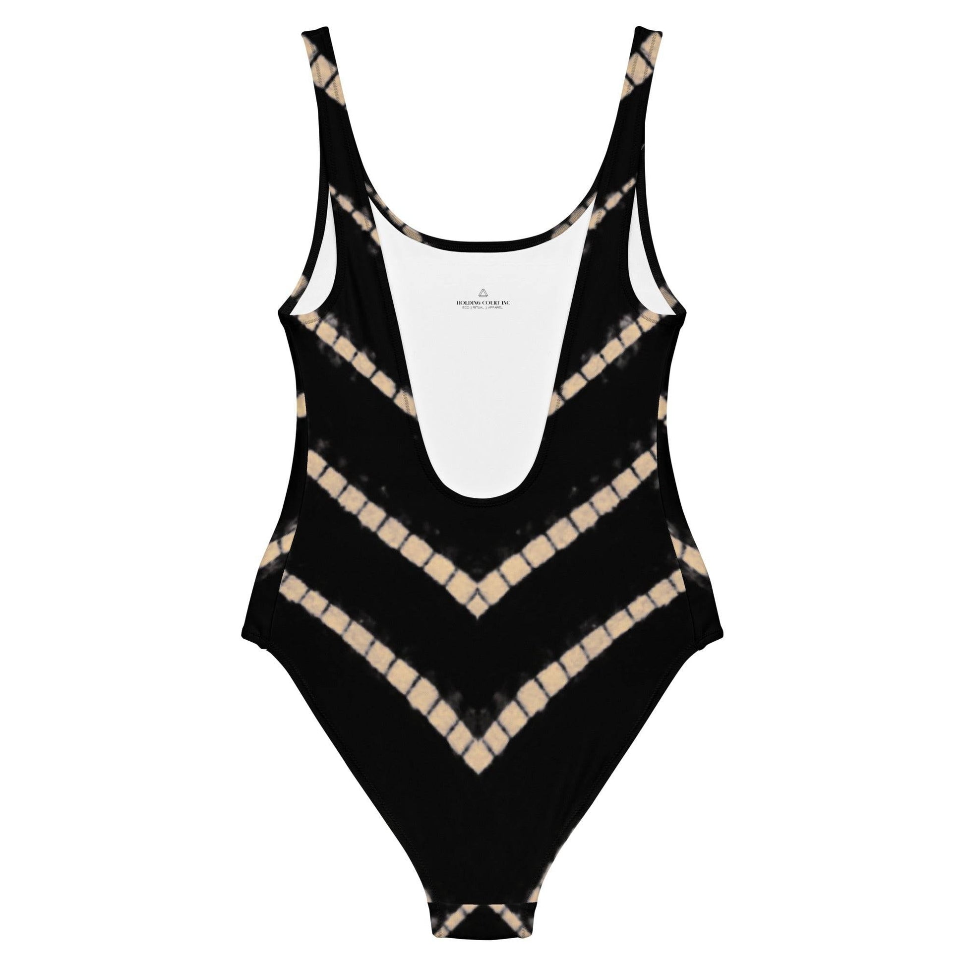 Petra One Piece Swimsuit in Black Shibori