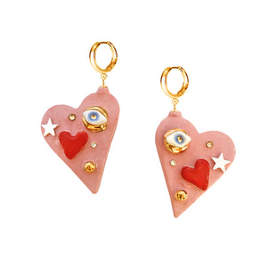 All You Need Is Love Earrings – Handmade with 24K Gold & Crystals by SCULP at www.brixbailey.com