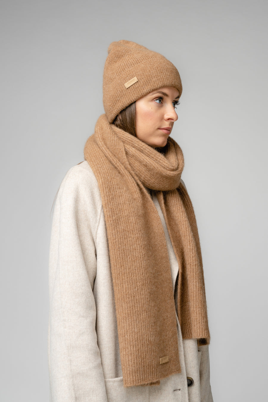 Light Fisherman's Rib Scarf – Cozy Alpaca-Wool Blend by Alpaka at brixbailey.com