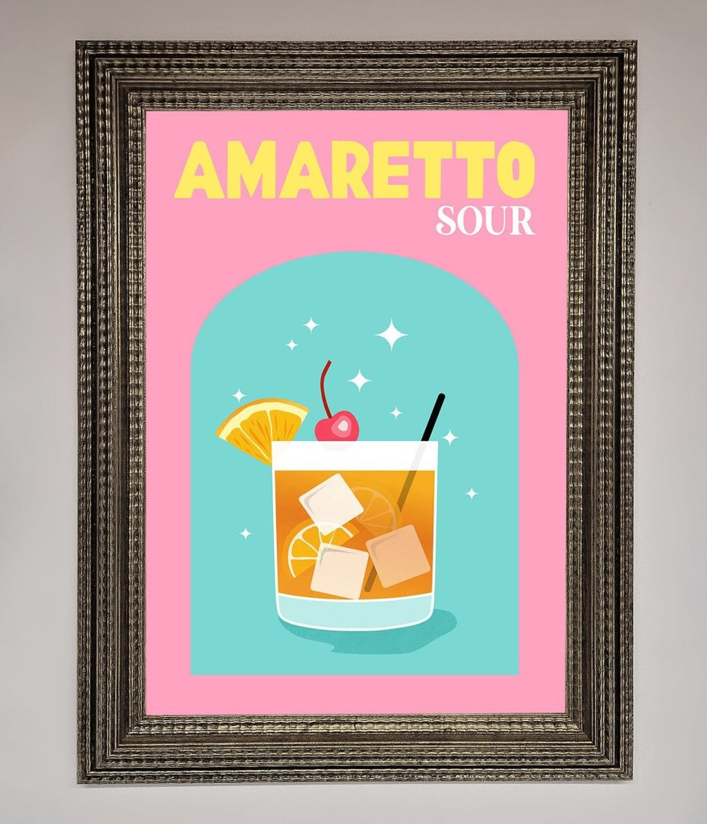 Amaretto Sour Cocktail Framed Wall Art