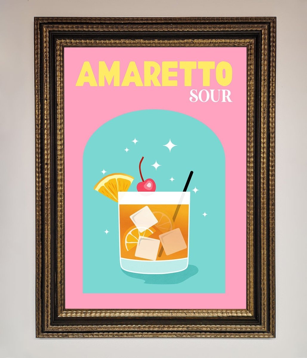 Amaretto Sour Cocktail Framed Wall Art