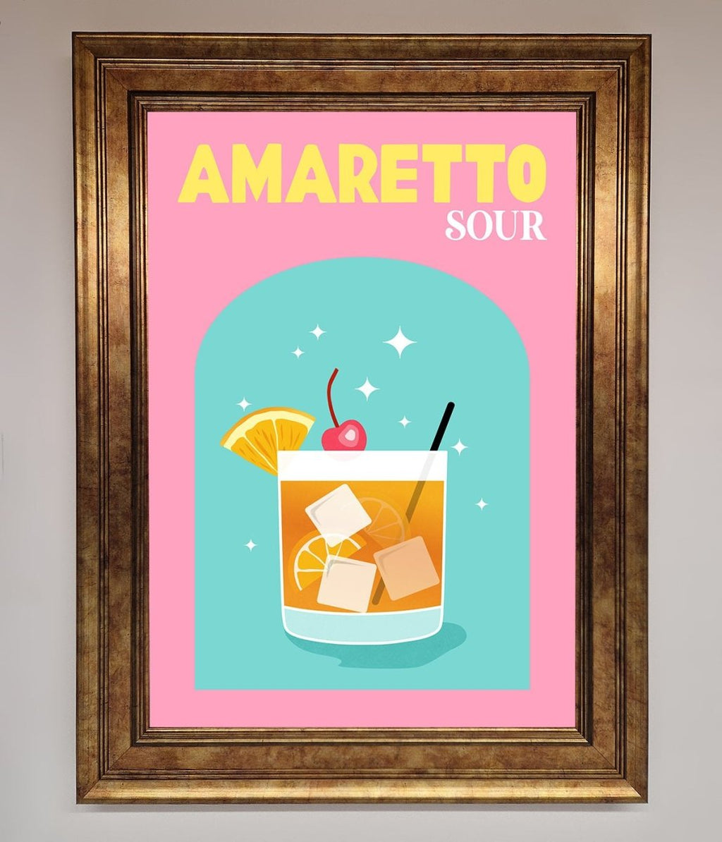 Amaretto Sour Cocktail Framed Wall Art