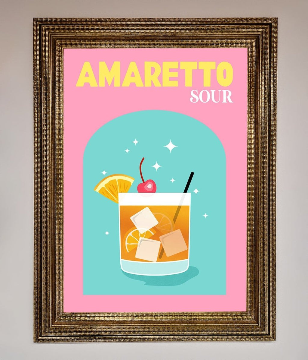 Amaretto Sour Cocktail Framed Wall Art