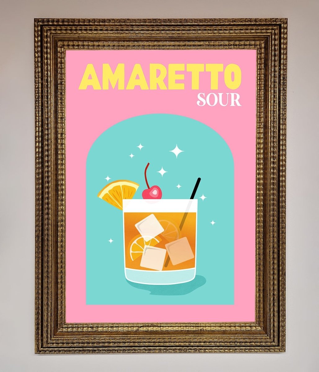 Amaretto Sour Cocktail Framed Wall Art