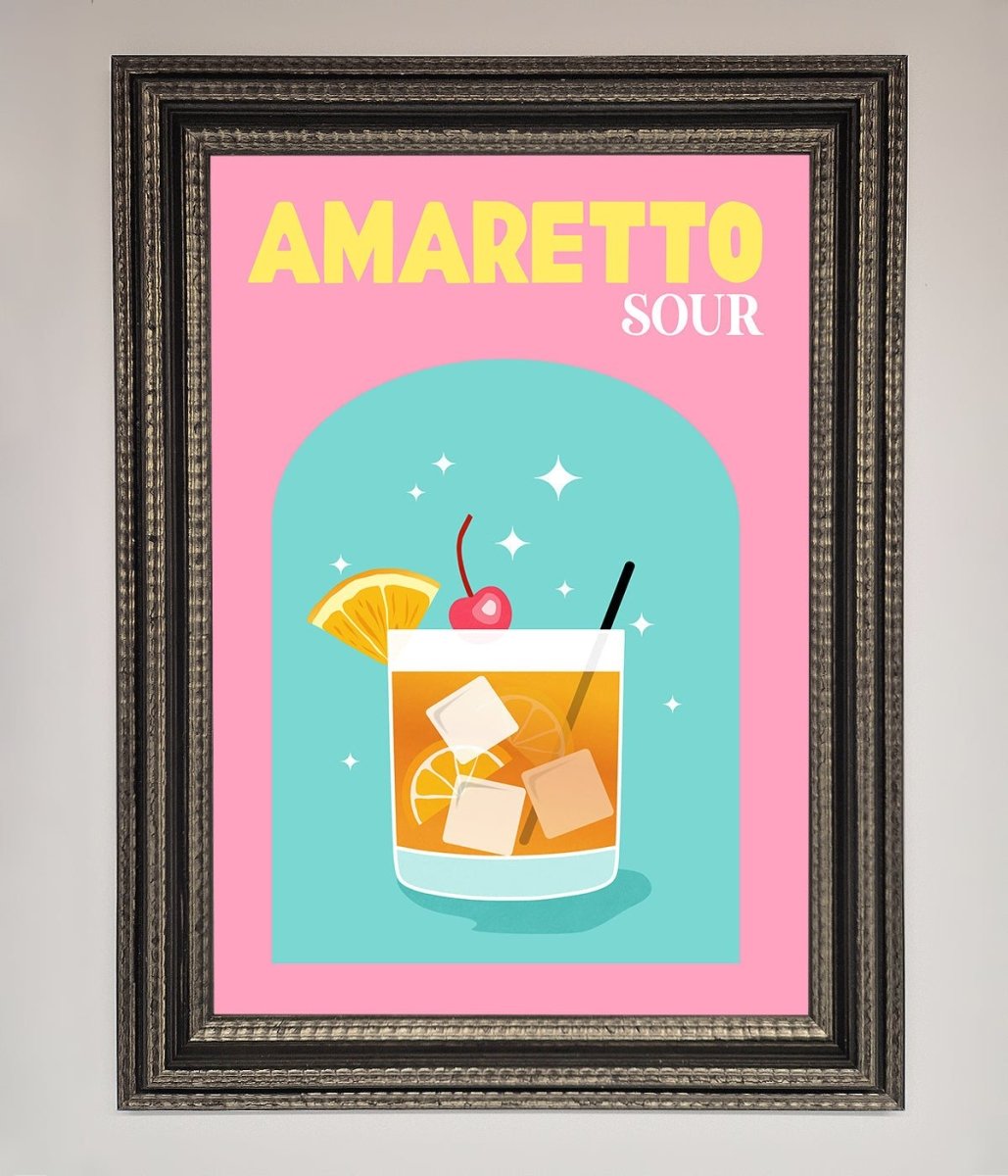 Amaretto Sour Cocktail Framed Wall Art