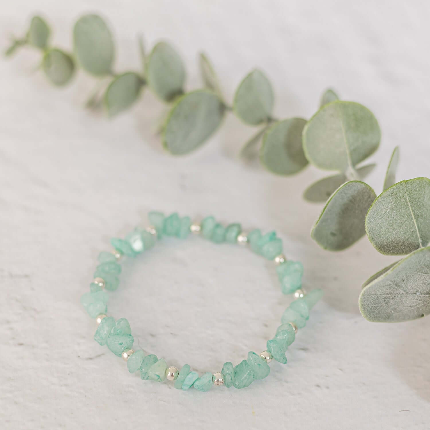 Amazonite Gemstone Bracelet in Sterling Silver or Gold