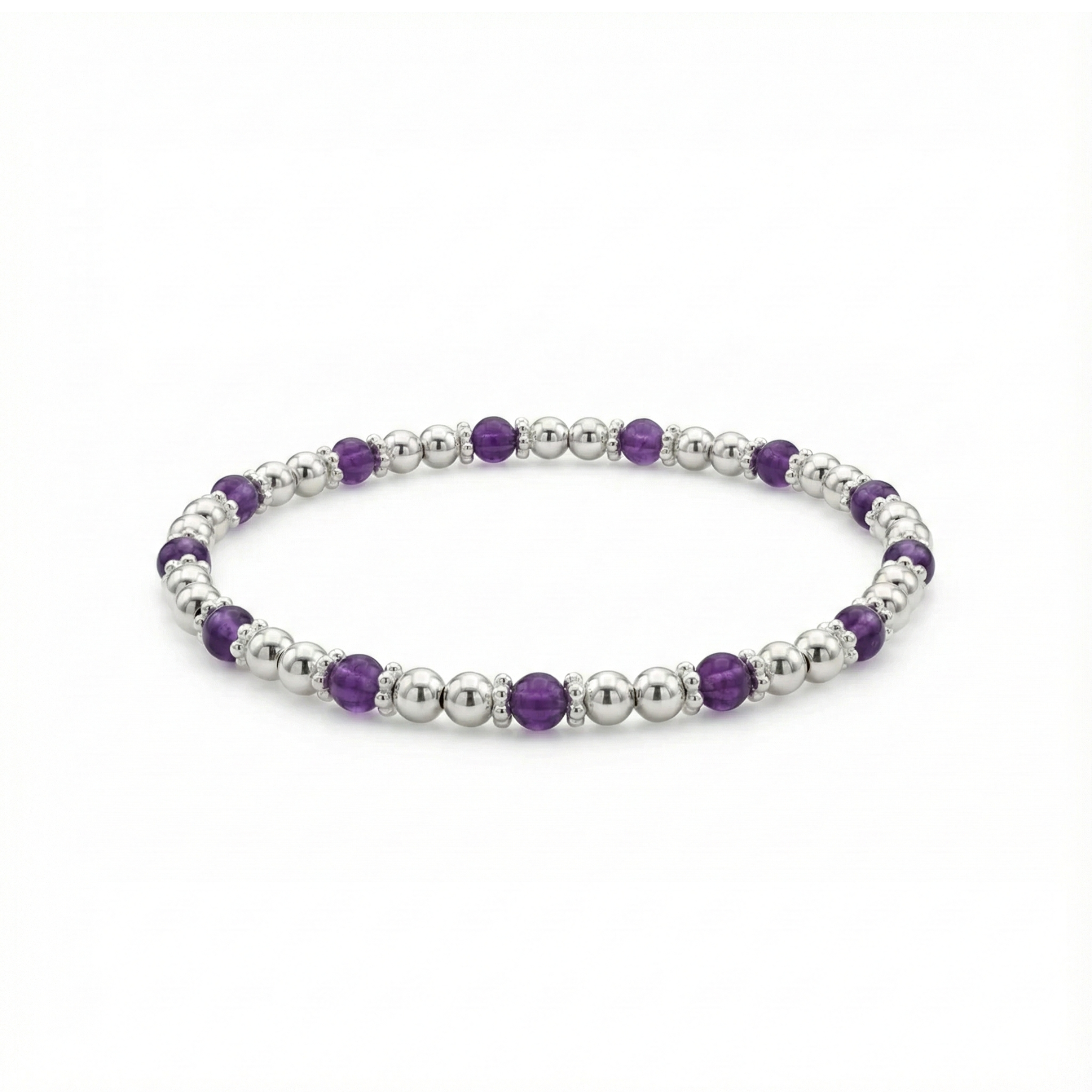 Amethyst Stone Bracelet in Sterling Silver or Gold Filled