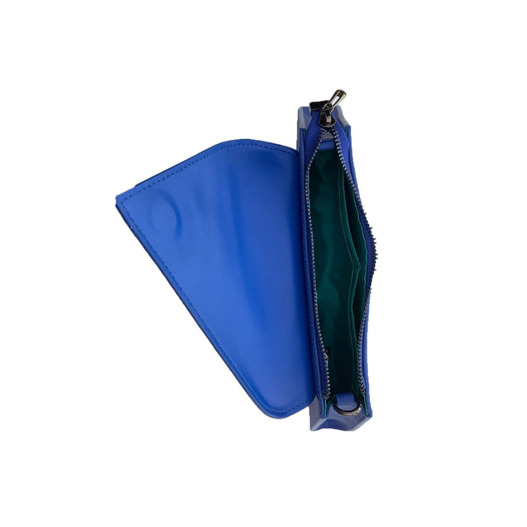 Cobalt Blue Leather Clutch Bag for Evening Wear