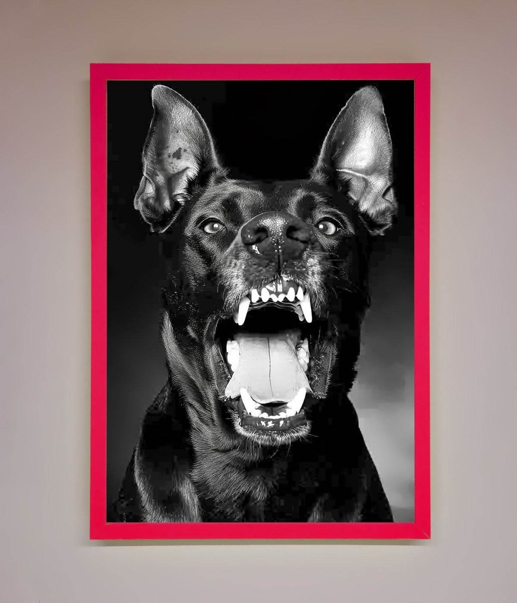 Angry Doberman Dog Framed Wall Art