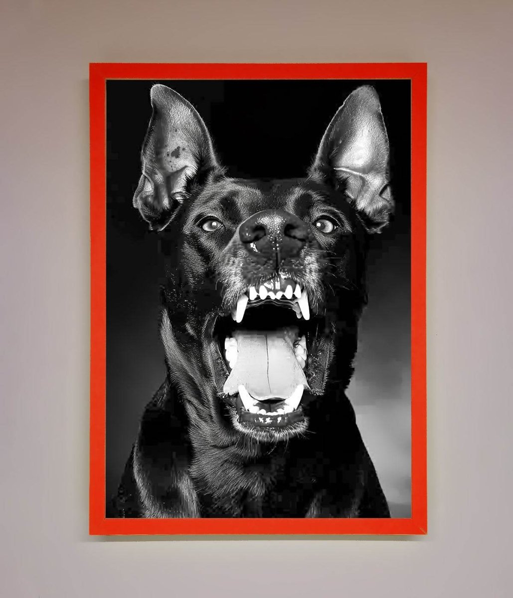 Angry Doberman Dog Framed Wall Art