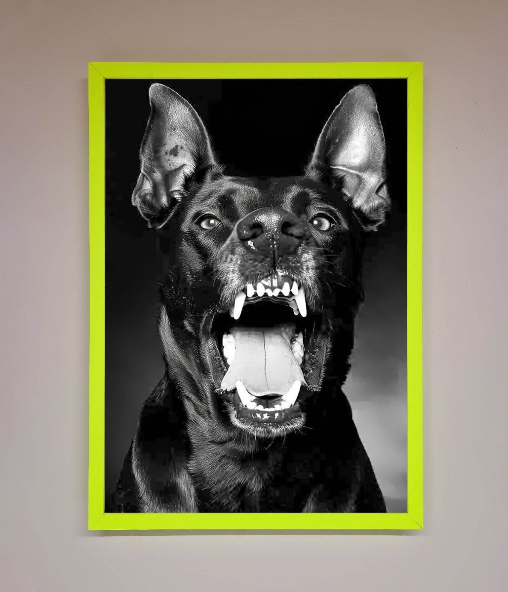 Angry Doberman Dog Framed Wall Art