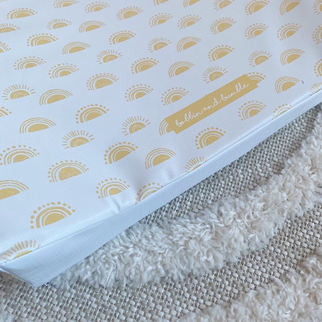 Anti-Roll Wedge Changing Mat - Boho Suns Print