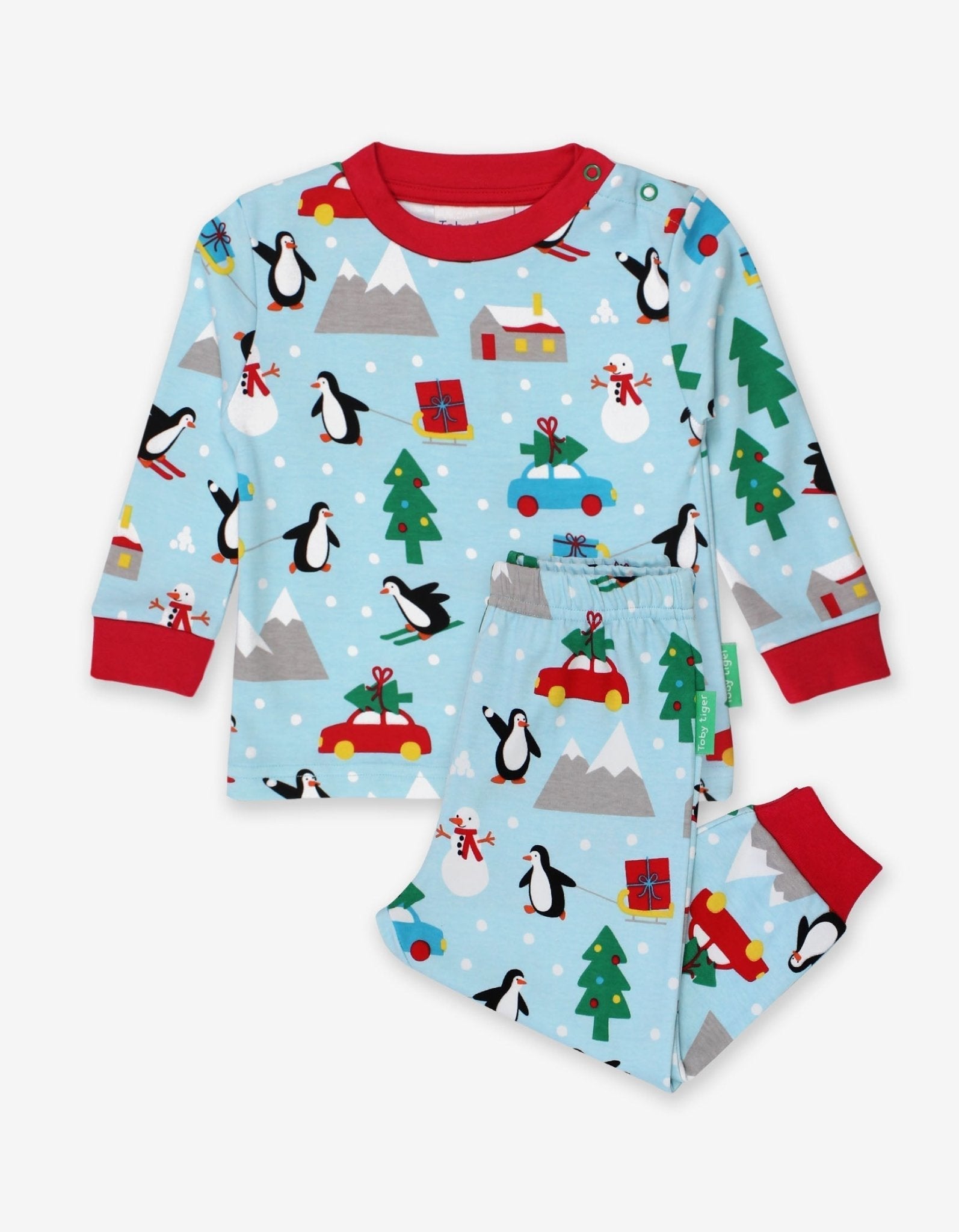 Organic Penguin Christmas Print Adult Pyjamas