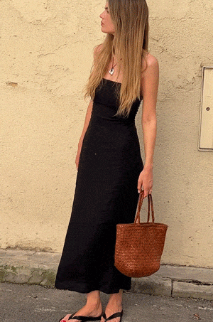 The Frances Bandeau Dress in black