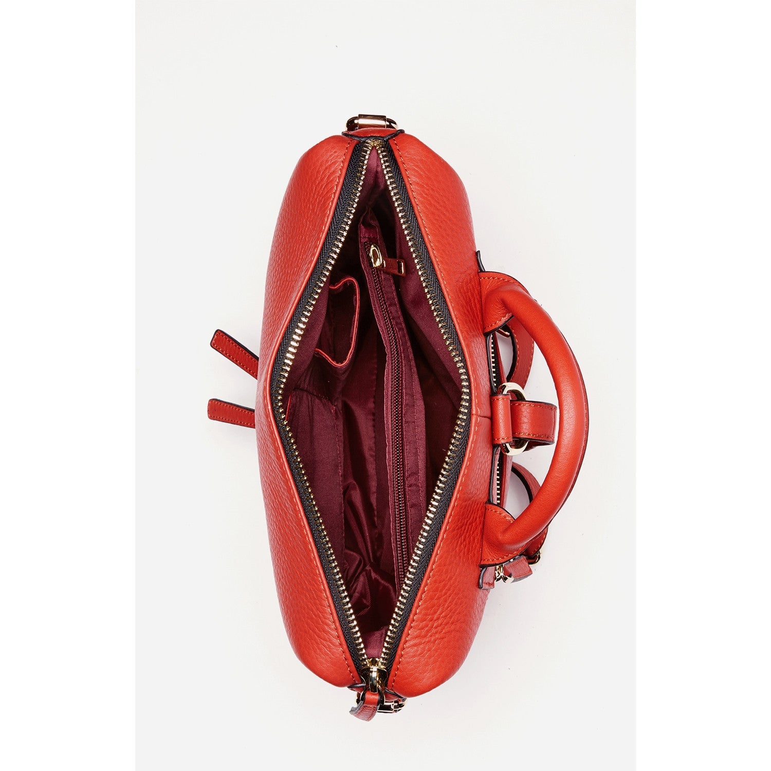 Red Leather Convertible Backpack Crossbody Bag