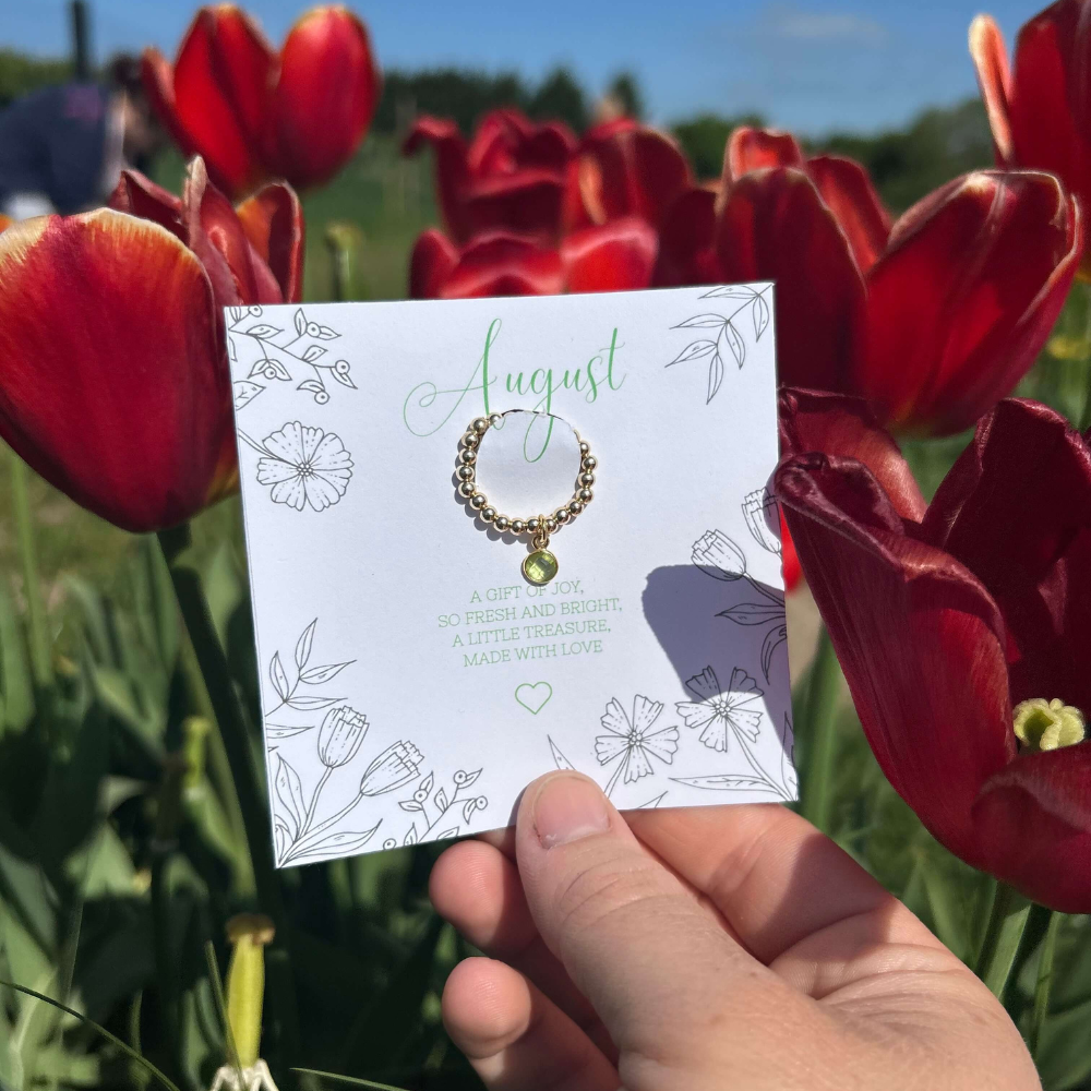 Peridot August Birthstone Bracelet and Ring Set