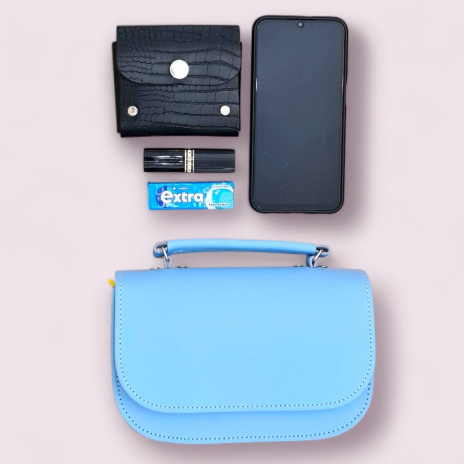 Aura Handmade Leather Bag - Baby Blue