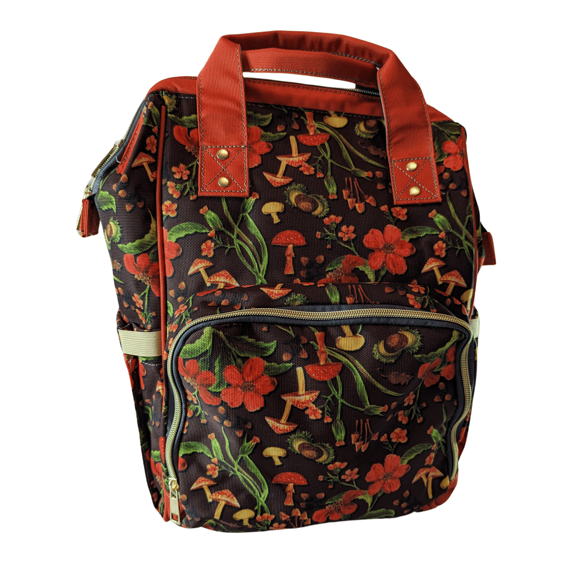 Autumn Mushrooms Baby Nappy Bag - S(Mush)y