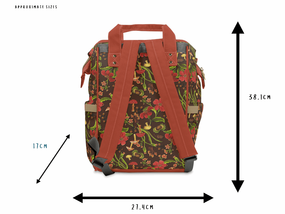 Autumn Mushrooms Baby Nappy Bag - S(Mush)y