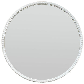 Handcrafted distressed wood mirror with beaded border, warm brown finish, 76cm square frame for rustic wall decor by Sostter at brixbailey.com