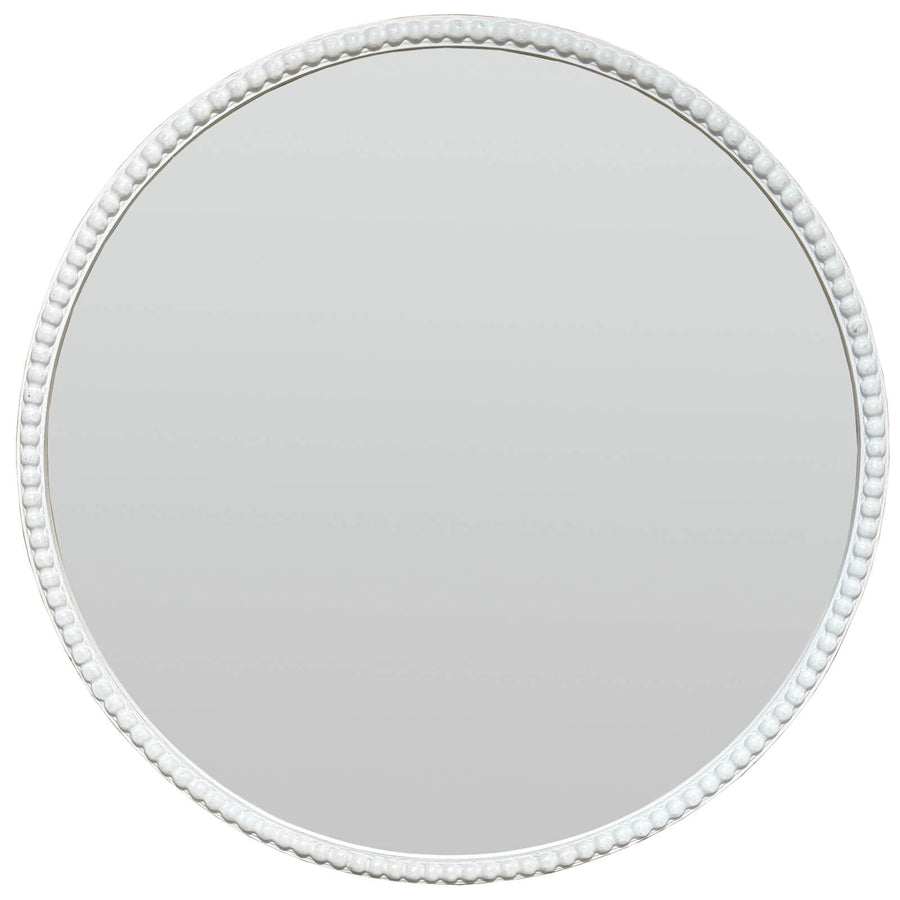Handcrafted distressed wood mirror with beaded border, warm brown finish, 76cm square frame for rustic wall decor by Sostter at brixbailey.com