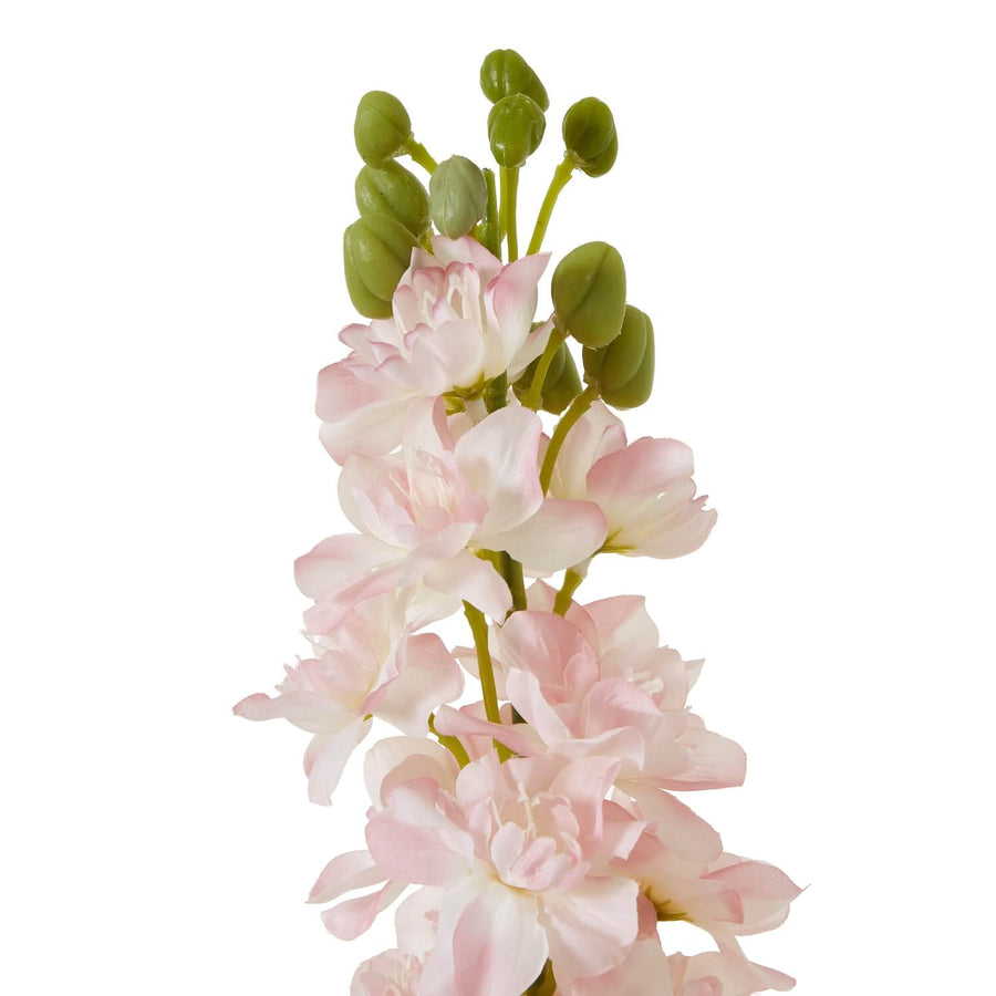 Artificial pink delphinium stem, lifelike floral with delicate florets and green stem, 78cm tall for farmhouse or modern decor by Sostter at brixbailey.com